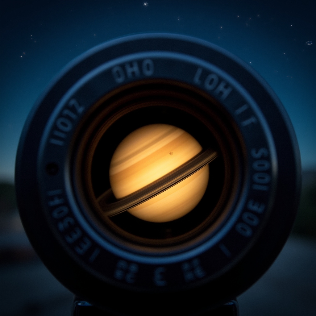 Saturn widziany przez teleskop amatorski