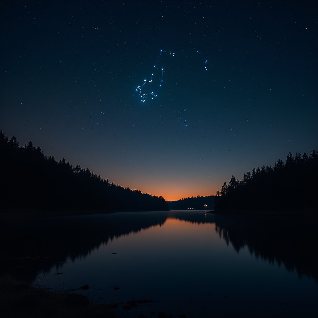 Gwiazdozbiór Wielkiej Niedźwiedzicy na nocnym niebie
